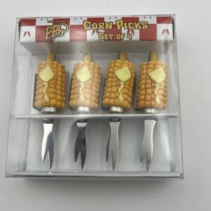 Corn Picks Boston Warehouse Set‎ Of 4 BBQ Summertime